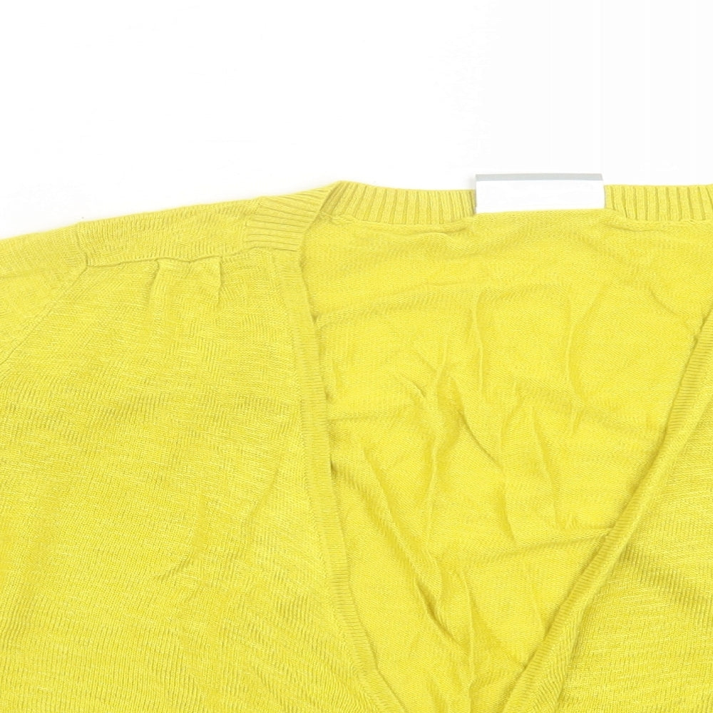 Womens UK Size M Wallis Yellow Cardigan Jumper