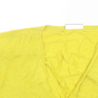 Womens UK Size M Wallis Yellow Cardigan Jumper