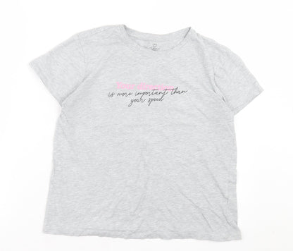 Primark Womens Grey Cotton Basic T-Shirt Size S Crew Neck - Your Direction.... Is more important than your speed.