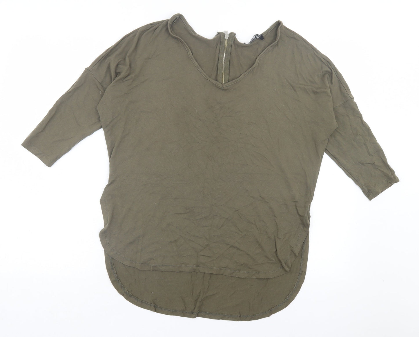 Womens UK Size 12 Select Green Basic T-Shirt