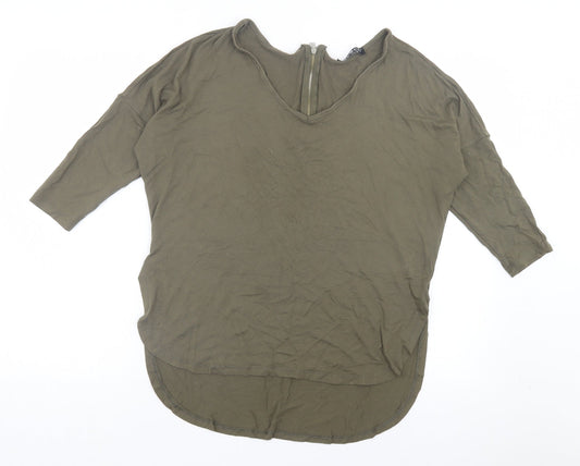 Womens UK Size 12 Select Green Basic T-Shirt