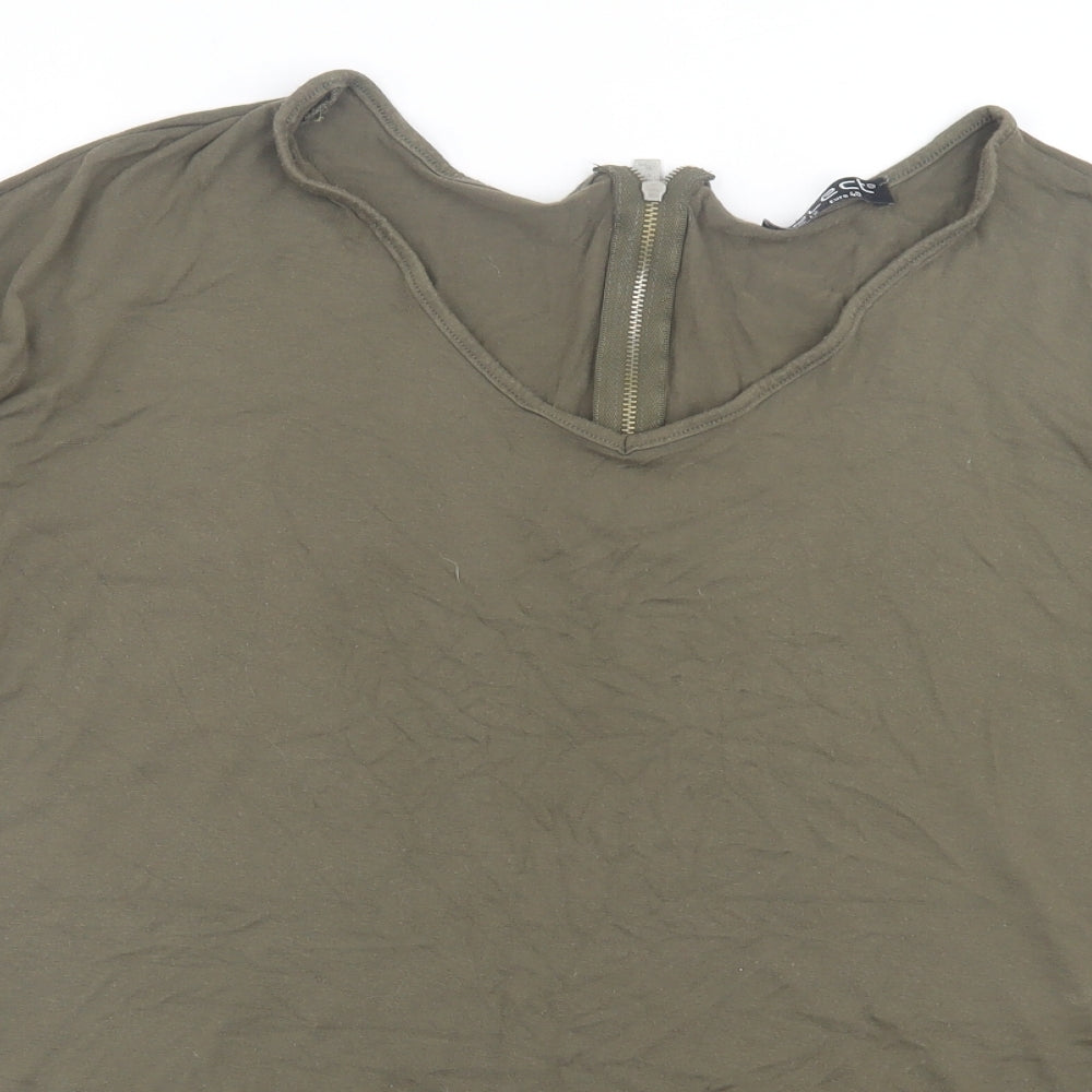 Womens UK Size 12 Select Green Basic T-Shirt