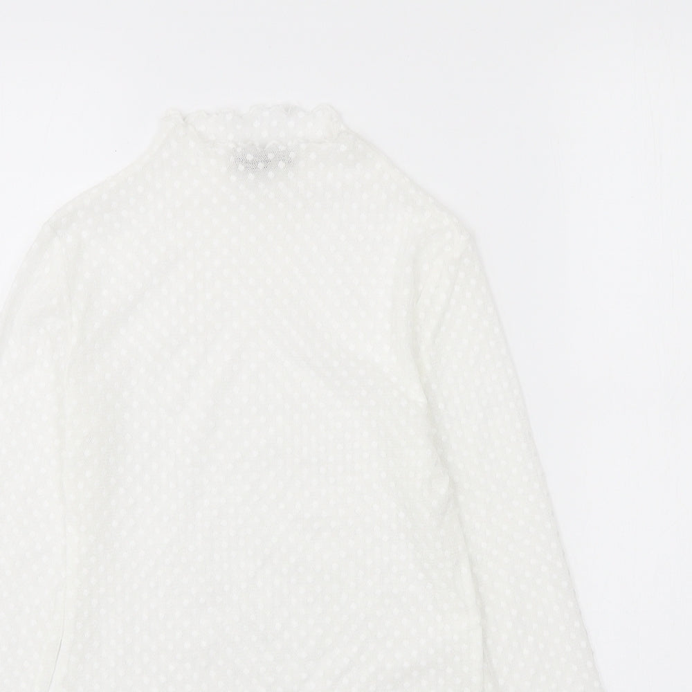 Womens UK Size S Stradivarius White Basic T-Shirt