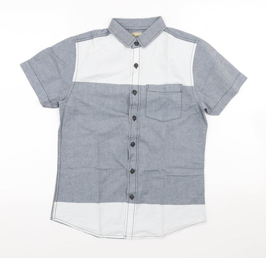 Twisted Soul Mens Multicoloured Colourblock Cotton Button-Up Size XS Collared Button