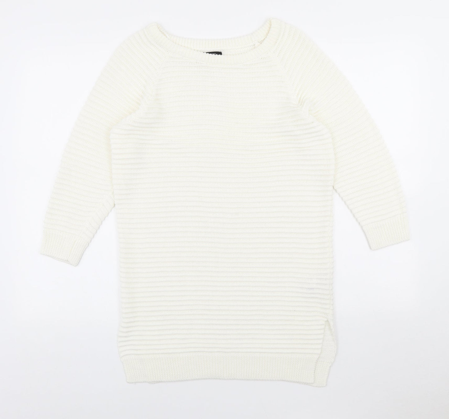 F&F Womens Ivory Round Neck Acrylic Pullover Jumper Size 10