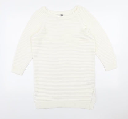 F&F Womens Ivory Round Neck Acrylic Pullover Jumper Size 10
