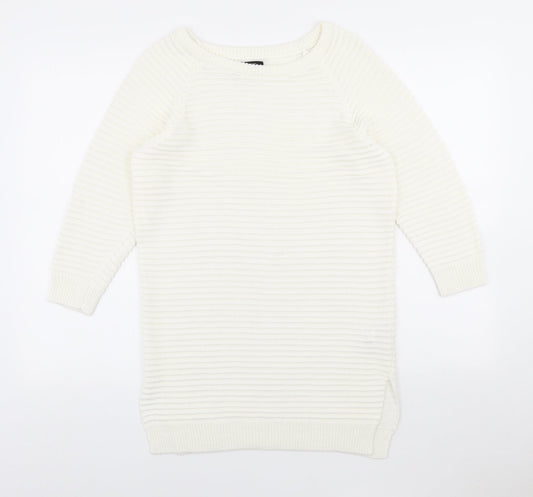 F&F Womens Ivory Round Neck Acrylic Pullover Jumper Size 10
