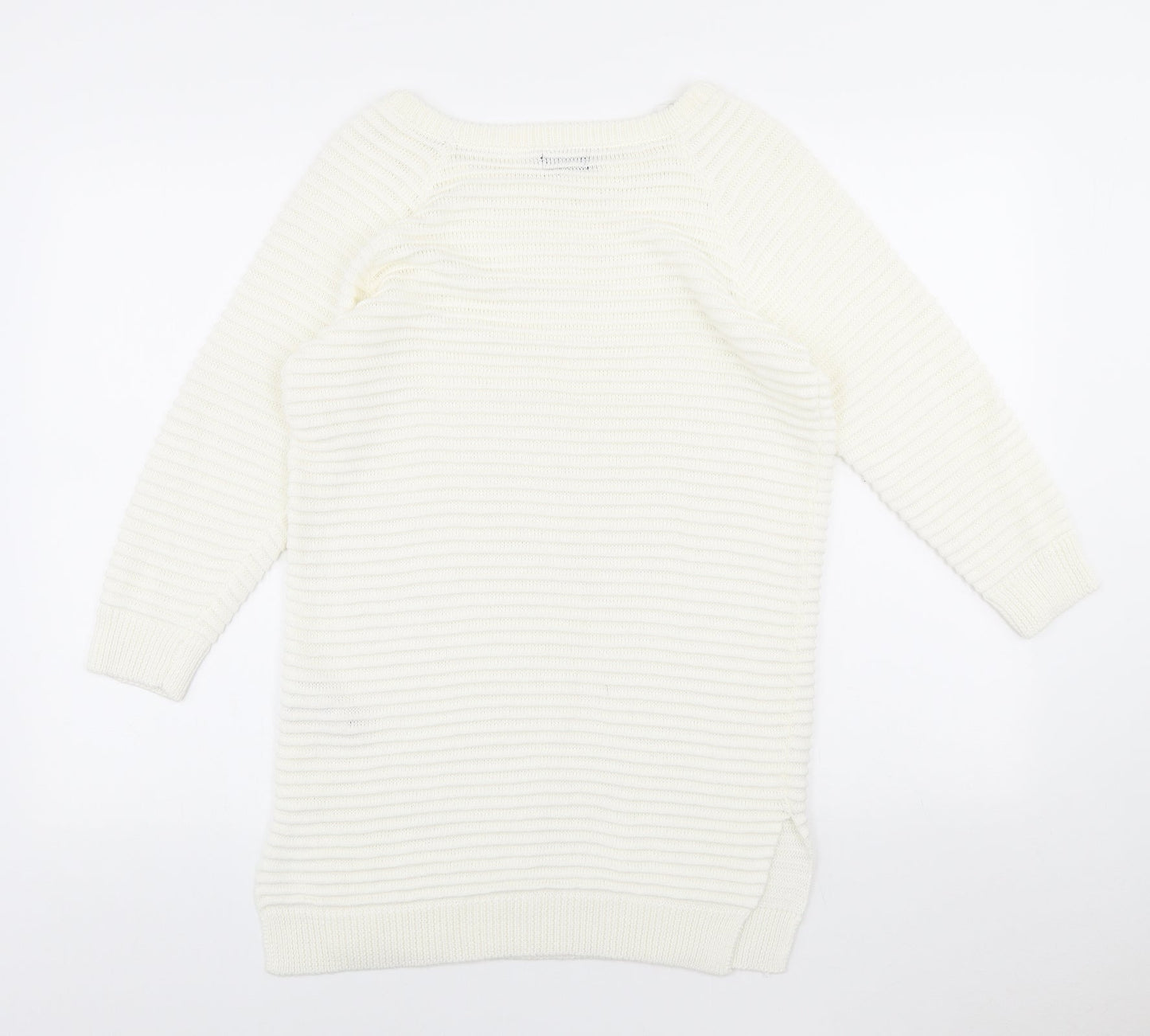 F&F Womens Ivory Round Neck Acrylic Pullover Jumper Size 10