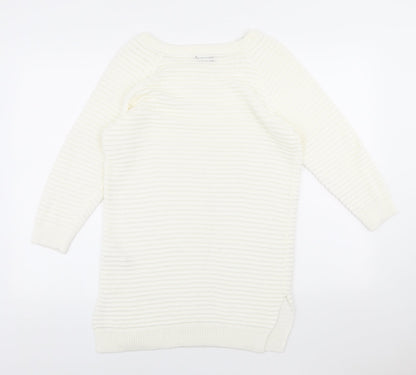 F&F Womens Ivory Round Neck Acrylic Pullover Jumper Size 10