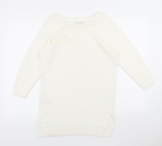 F&F Womens Ivory Round Neck Acrylic Pullover Jumper Size 10