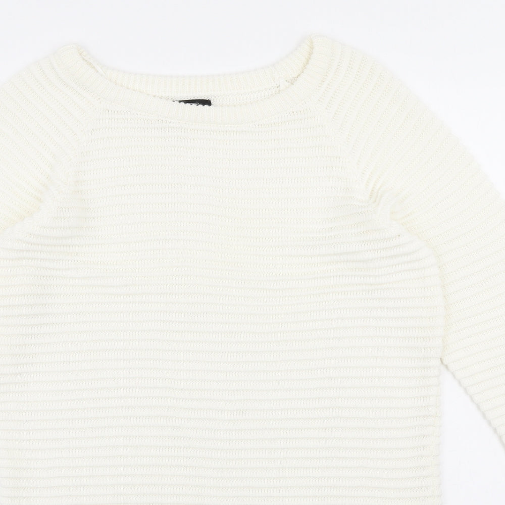 F&F Womens Ivory Round Neck Acrylic Pullover Jumper Size 10