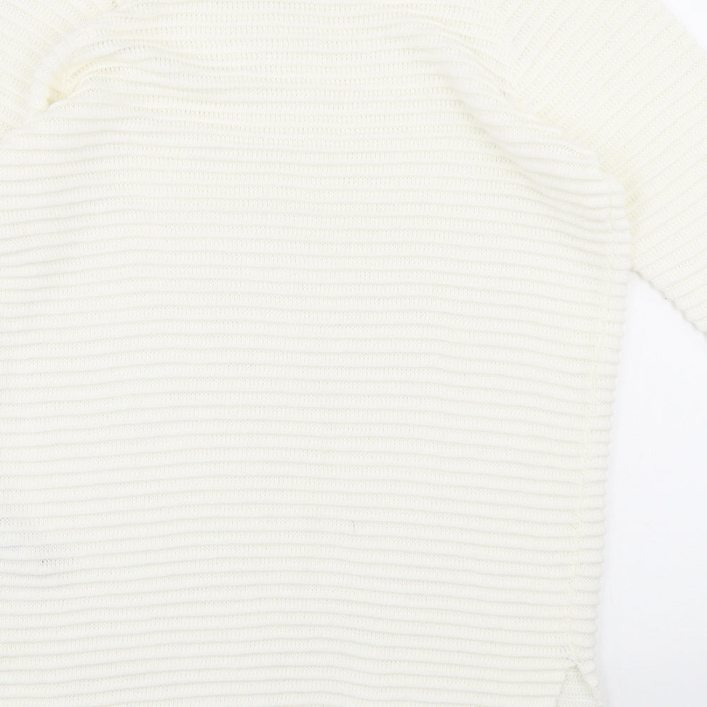 F&F Womens Ivory Round Neck Acrylic Pullover Jumper Size 10
