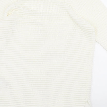 F&F Womens Ivory Round Neck Acrylic Pullover Jumper Size 10