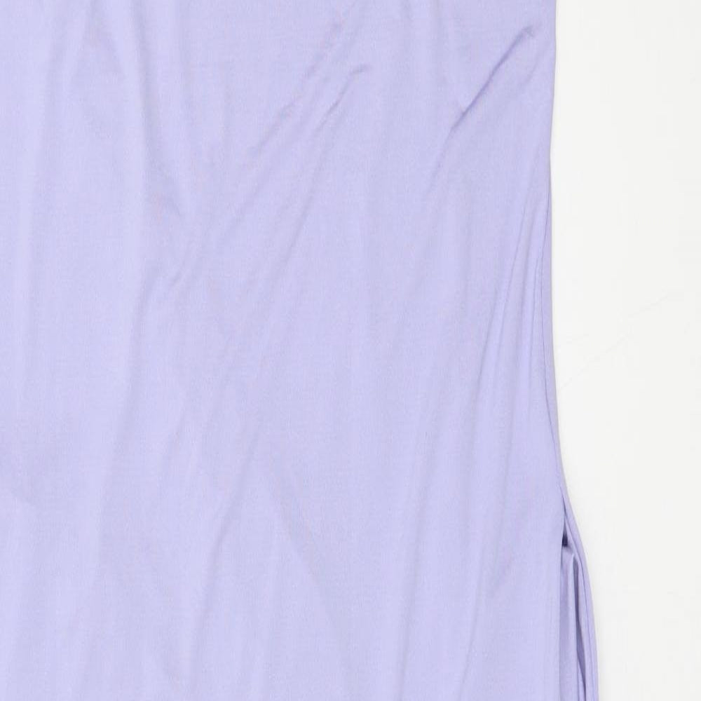 Vicabo Womens Purple Polyester Tank Dress Size 14 V-Neck Pullover