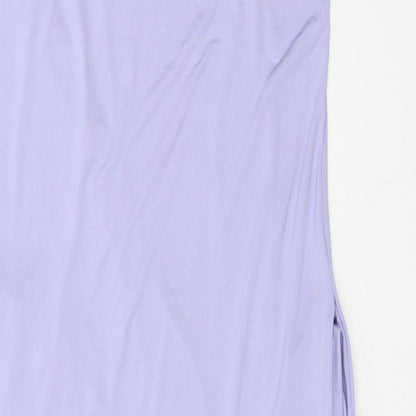 Vicabo Womens Purple Polyester Tank Dress Size 14 V-Neck Pullover
