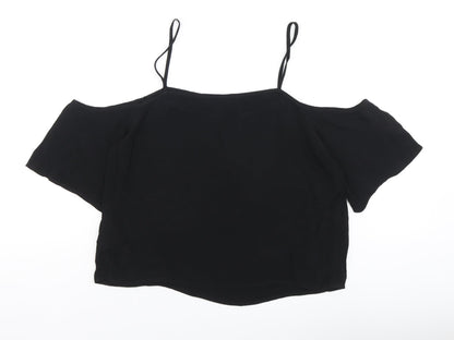 Womens UK Size S Forever21 Black Basic Blouse