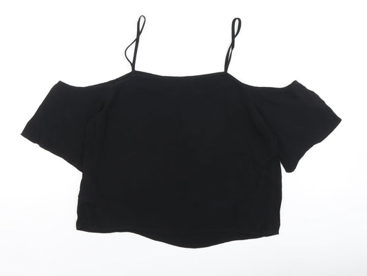 Womens UK Size S Forever21 Black Basic Blouse