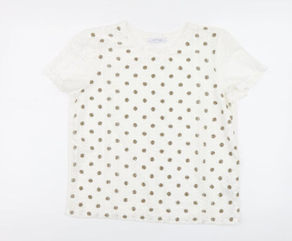 Womens UK Size L Zara White Basic Polo