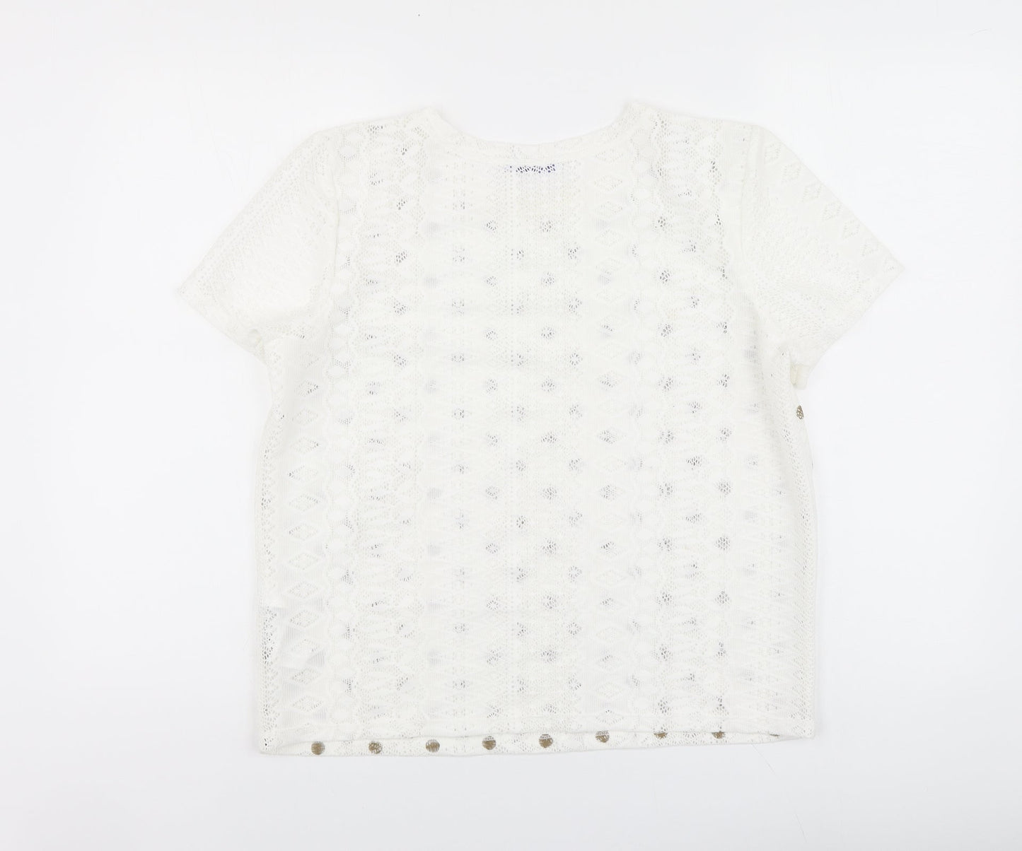 Womens UK Size L Zara White Basic Polo