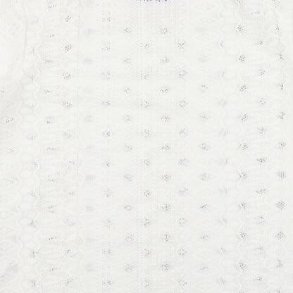Womens UK Size L Zara White Basic Polo