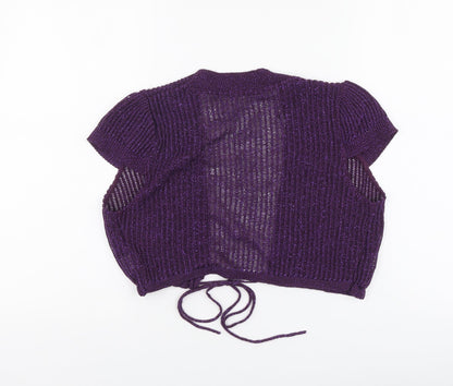 Womens UK Size 10 Therapy Purple Shrug Jumper