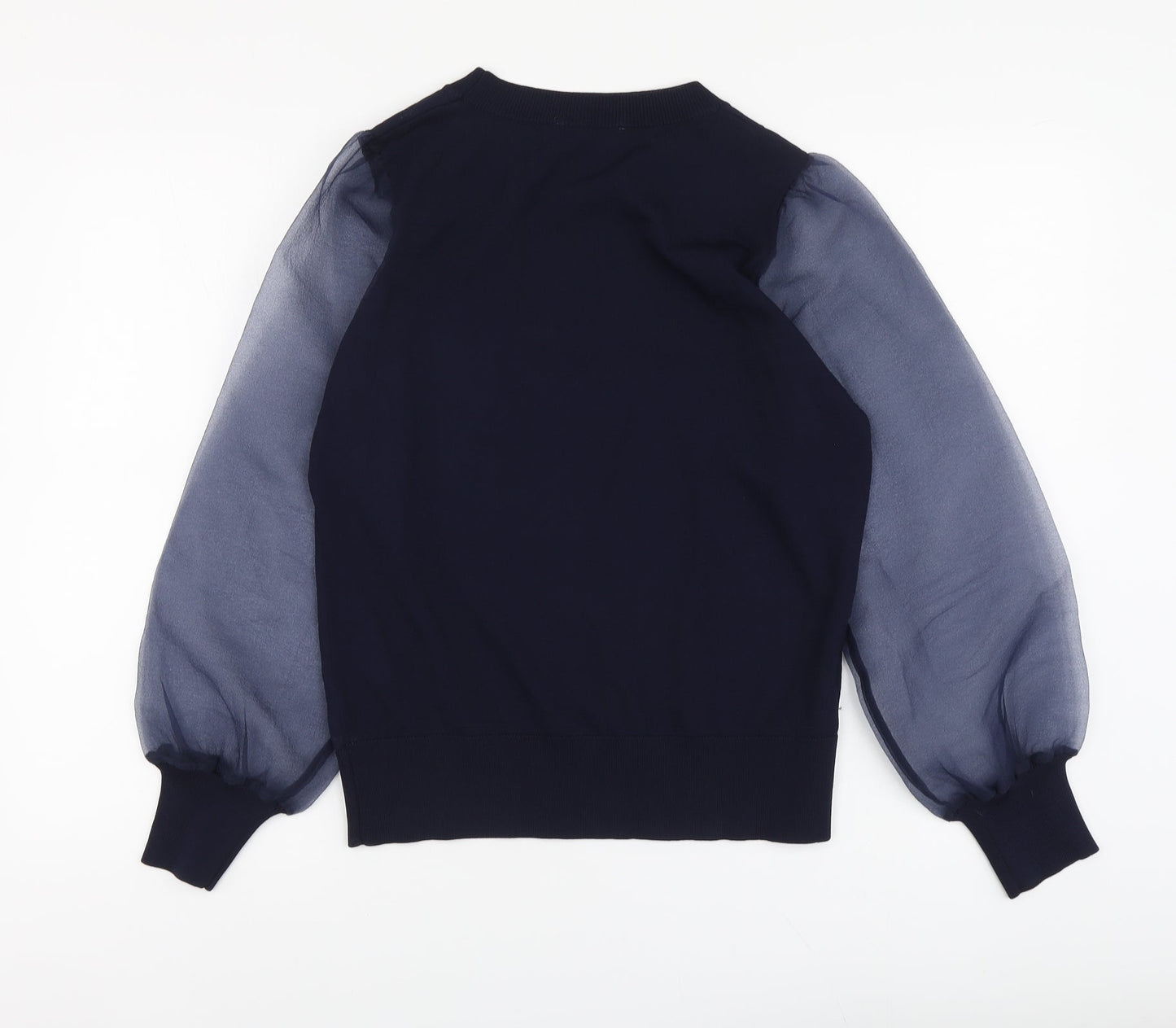Womens UK Size M Gallery Blue Henley Jumper