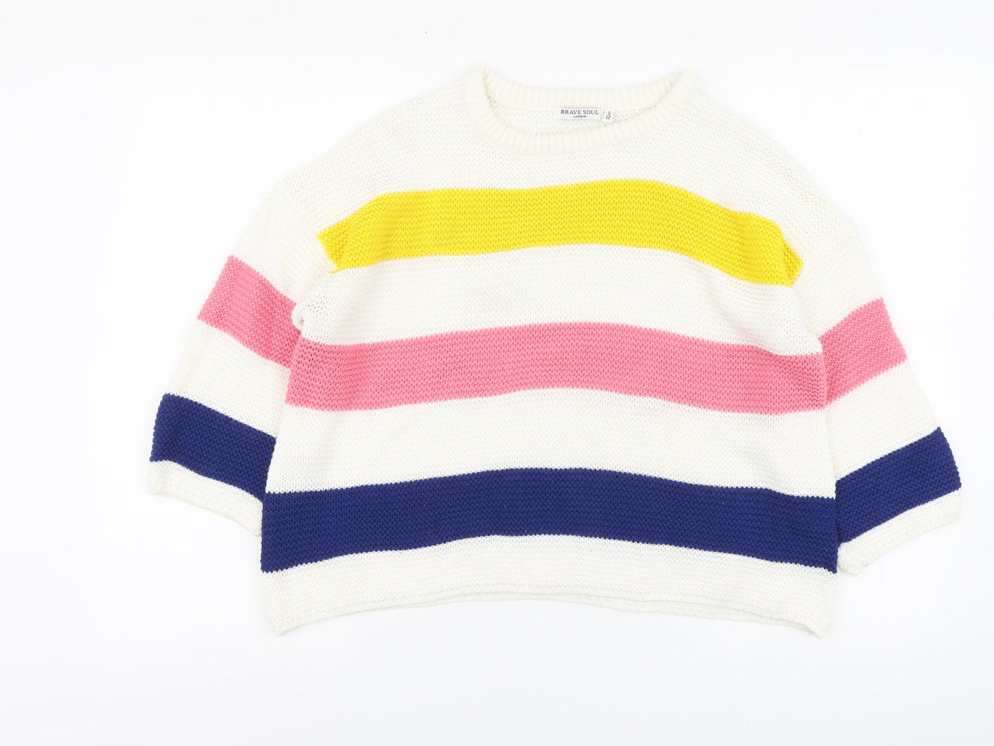 Womens UK Size 12 Brave Soul Multicoloured Pullover Jumper