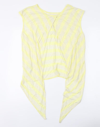 Womens UK Size 14 New Look Yellow Basic T-Shirt