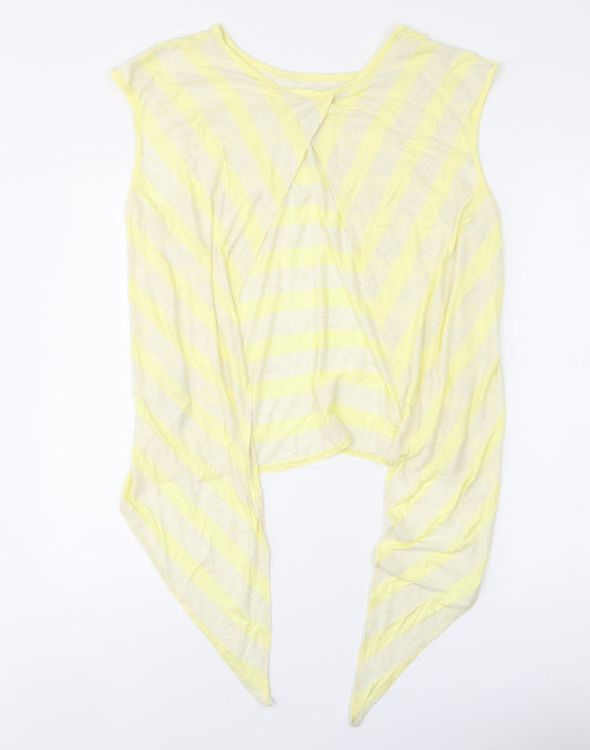 Womens UK Size 14 New Look Yellow Basic T-Shirt
