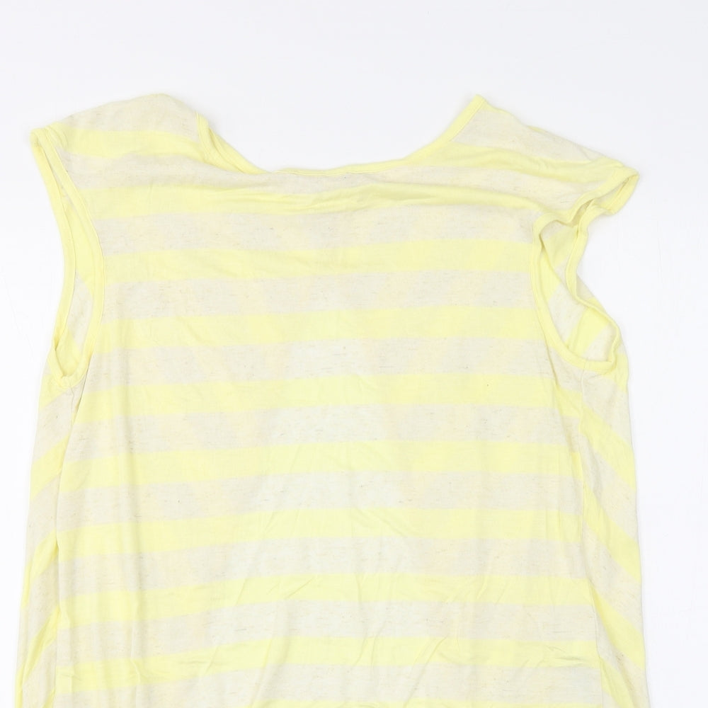 Womens UK Size 14 New Look Yellow Basic T-Shirt