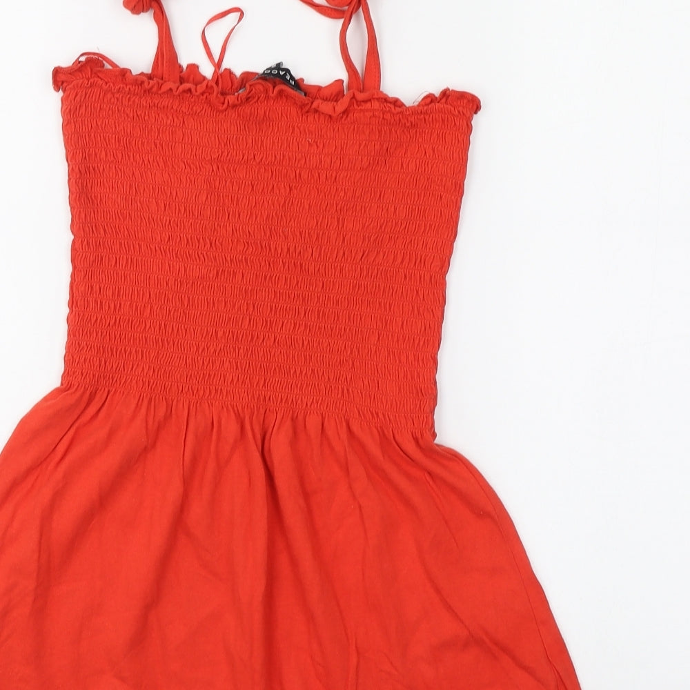 Womens UK Size 10 Peacocks Orange Basic Blouse