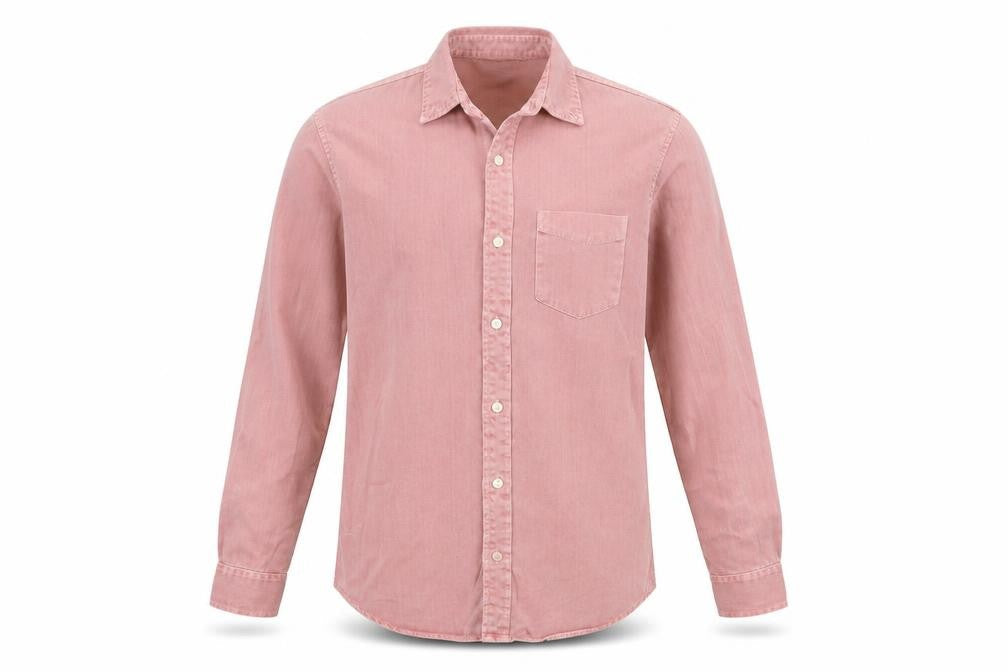 Mens UK Size S Pull&Bear Pink  Button-Up Long Sleeve Casual Shirt