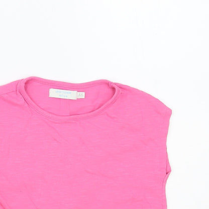 Leigh Tucker Willow Girls Pink Cotton Basic T-Shirt Size 5-6 Years Crew Neck Pullover - Knot