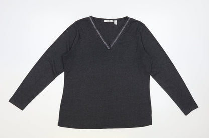 Womens UK Size L Punt Roma Grey Basic T-Shirt