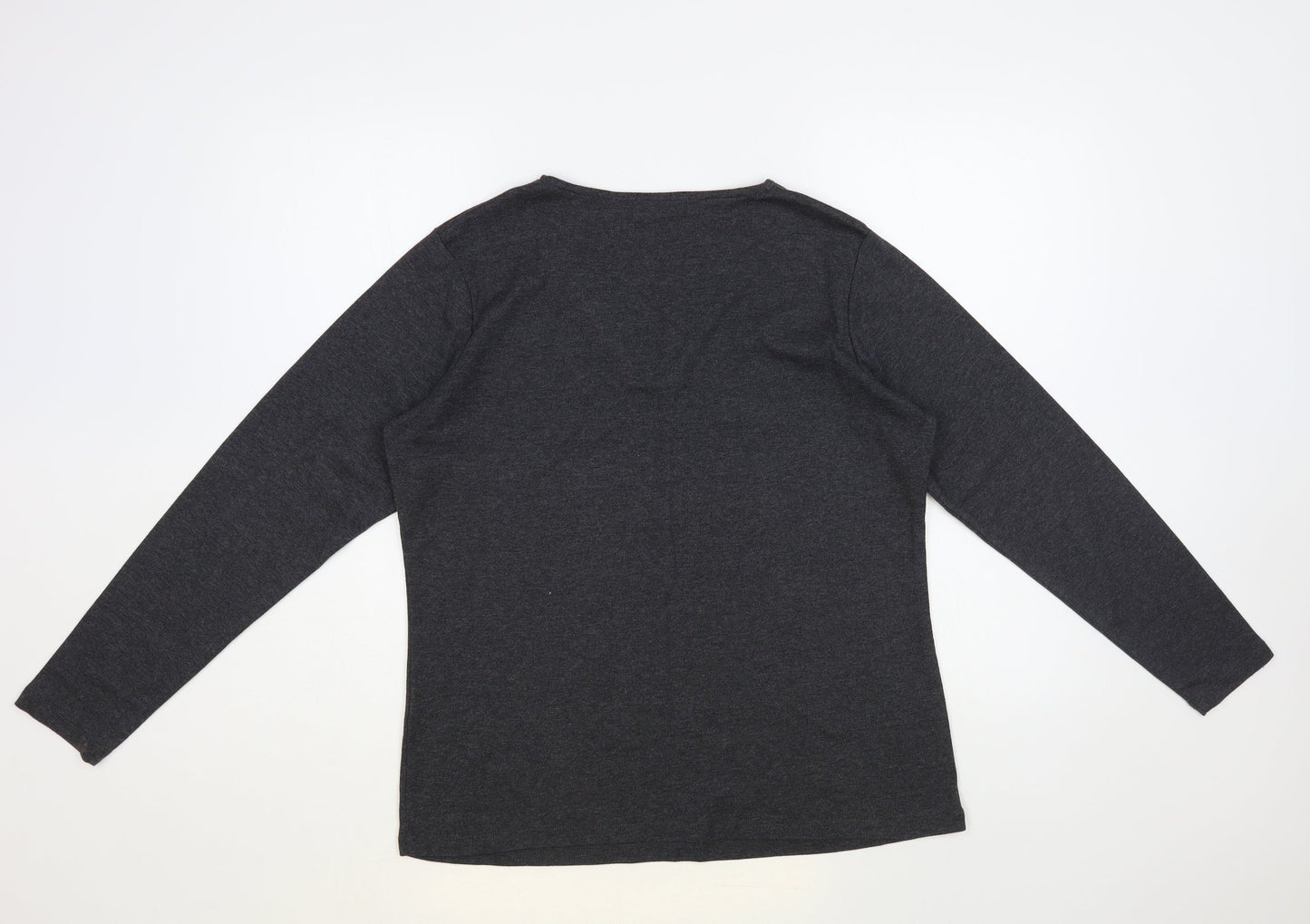Womens UK Size L Punt Roma Grey Basic T-Shirt