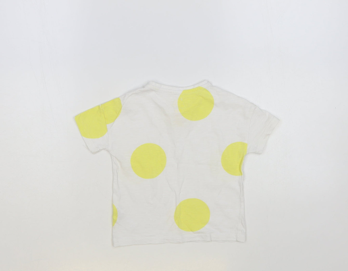 F&F Baby White Polka Dot Cotton Pullover T-Shirt Size 18-24 Months Crew Neck Pullover