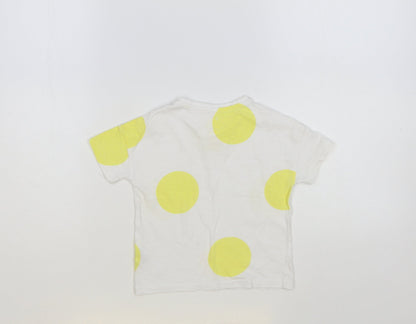 F&F Baby White Polka Dot Cotton Pullover T-Shirt Size 18-24 Months Crew Neck Pullover