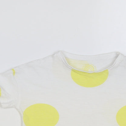 F&F Baby White Polka Dot Cotton Pullover T-Shirt Size 18-24 Months Crew Neck Pullover