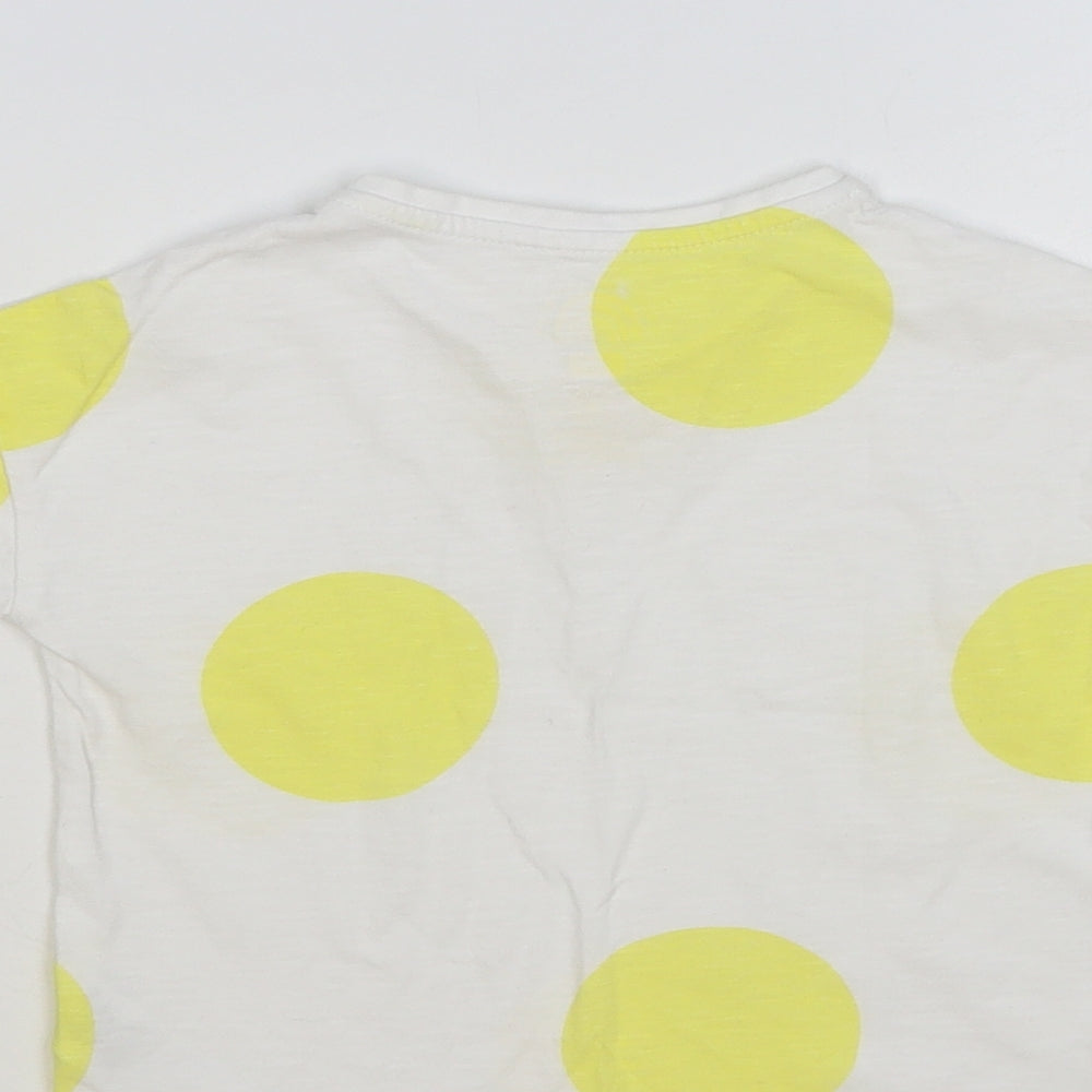 F&F Baby White Polka Dot Cotton Pullover T-Shirt Size 18-24 Months Crew Neck Pullover