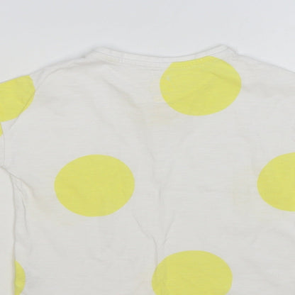 F&F Baby White Polka Dot Cotton Pullover T-Shirt Size 18-24 Months Crew Neck Pullover