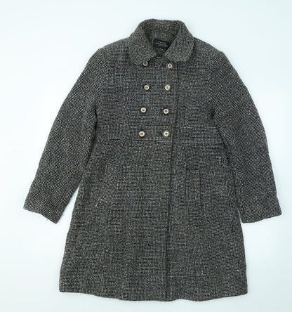 Womens UK Size 10 Debenhams Black Overcoat