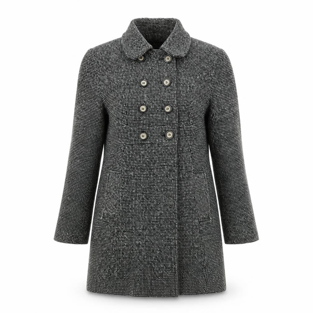 Womens UK Size 10 Debenhams Black Overcoat
