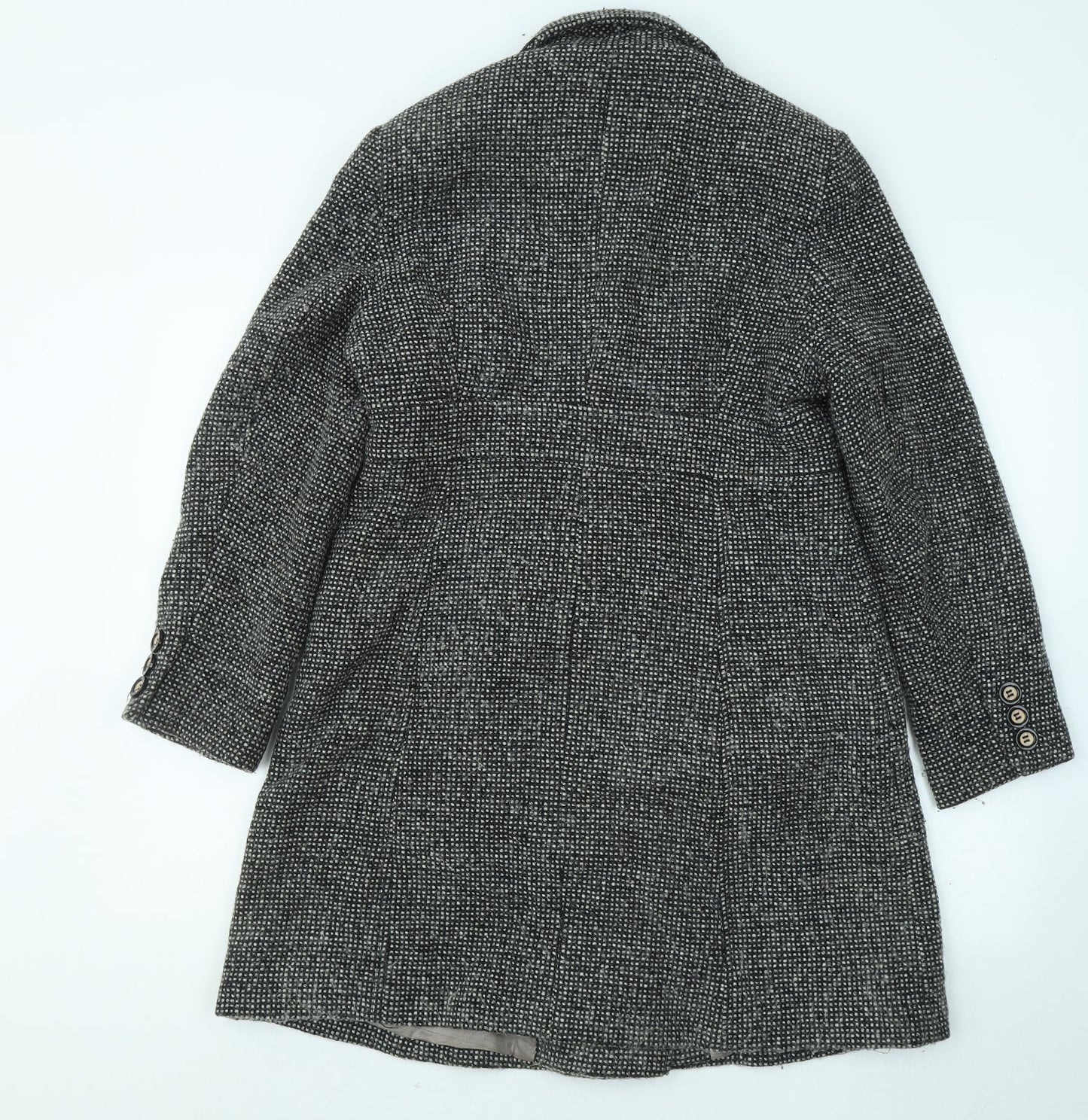 Womens UK Size 10 Debenhams Black Overcoat