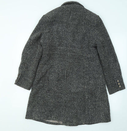 Womens UK Size 10 Debenhams Black Overcoat