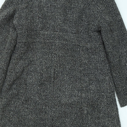 Womens UK Size 10 Debenhams Black Overcoat