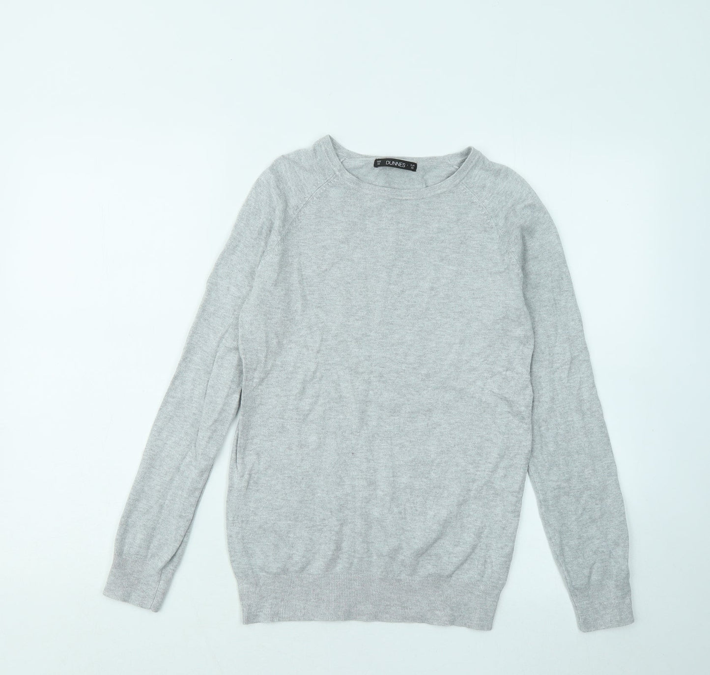 Dunnes Stores Womens Grey Round Neck Viscose Pullover Jumper Size XS