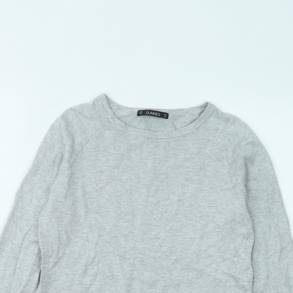 Dunnes Stores Womens Grey Round Neck Viscose Pullover Jumper Size XS