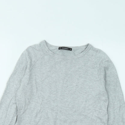 Dunnes Stores Womens Grey Round Neck Viscose Pullover Jumper Size XS