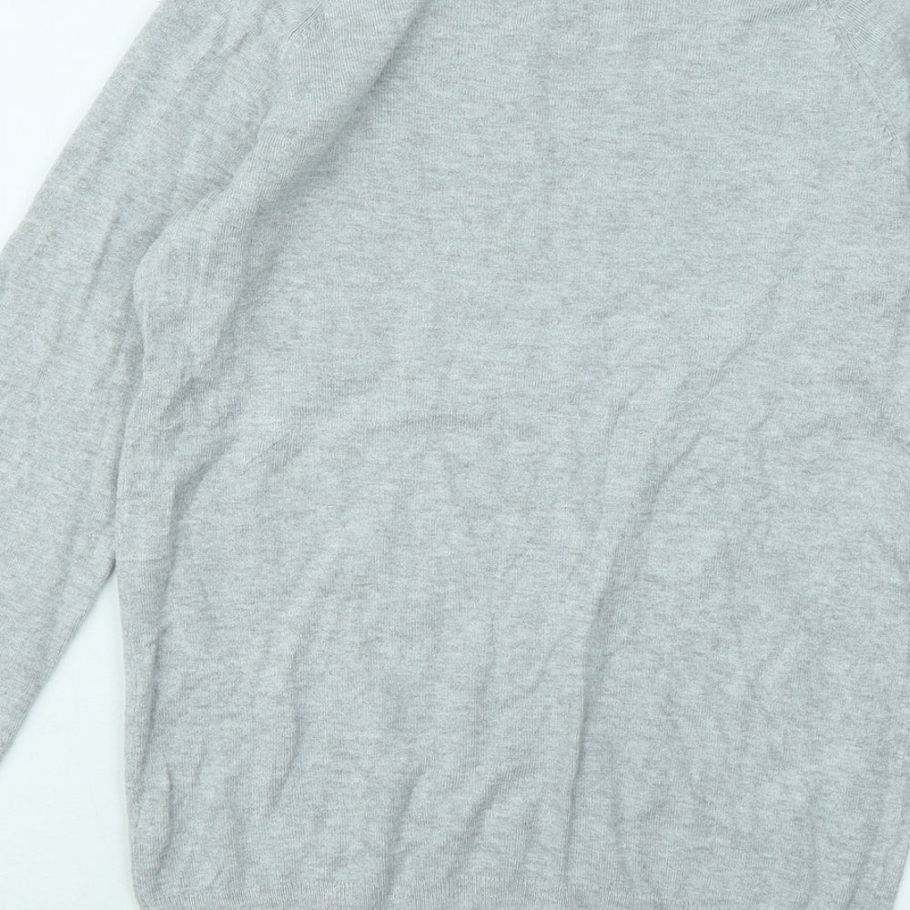 Dunnes Stores Womens Grey Round Neck Viscose Pullover Jumper Size XS