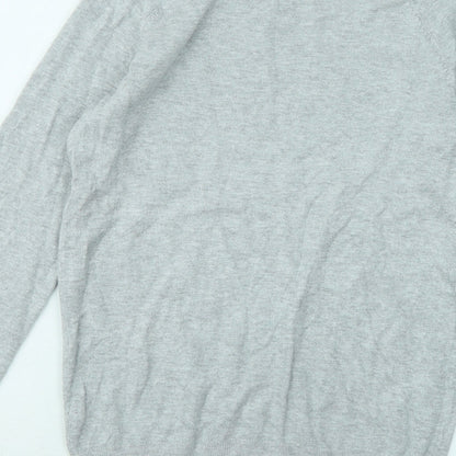 Dunnes Stores Womens Grey Round Neck Viscose Pullover Jumper Size XS